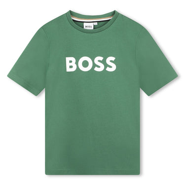 Playera para niño y adolescente verde Boss